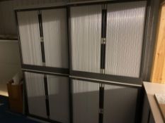 Six Bisley double tamber fronted cabinets
