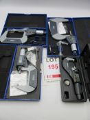 Four Digital micrometers, 0 to 100mm