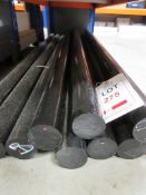 Ten 60mm diameter x 1.5M long black nylon 66 rods