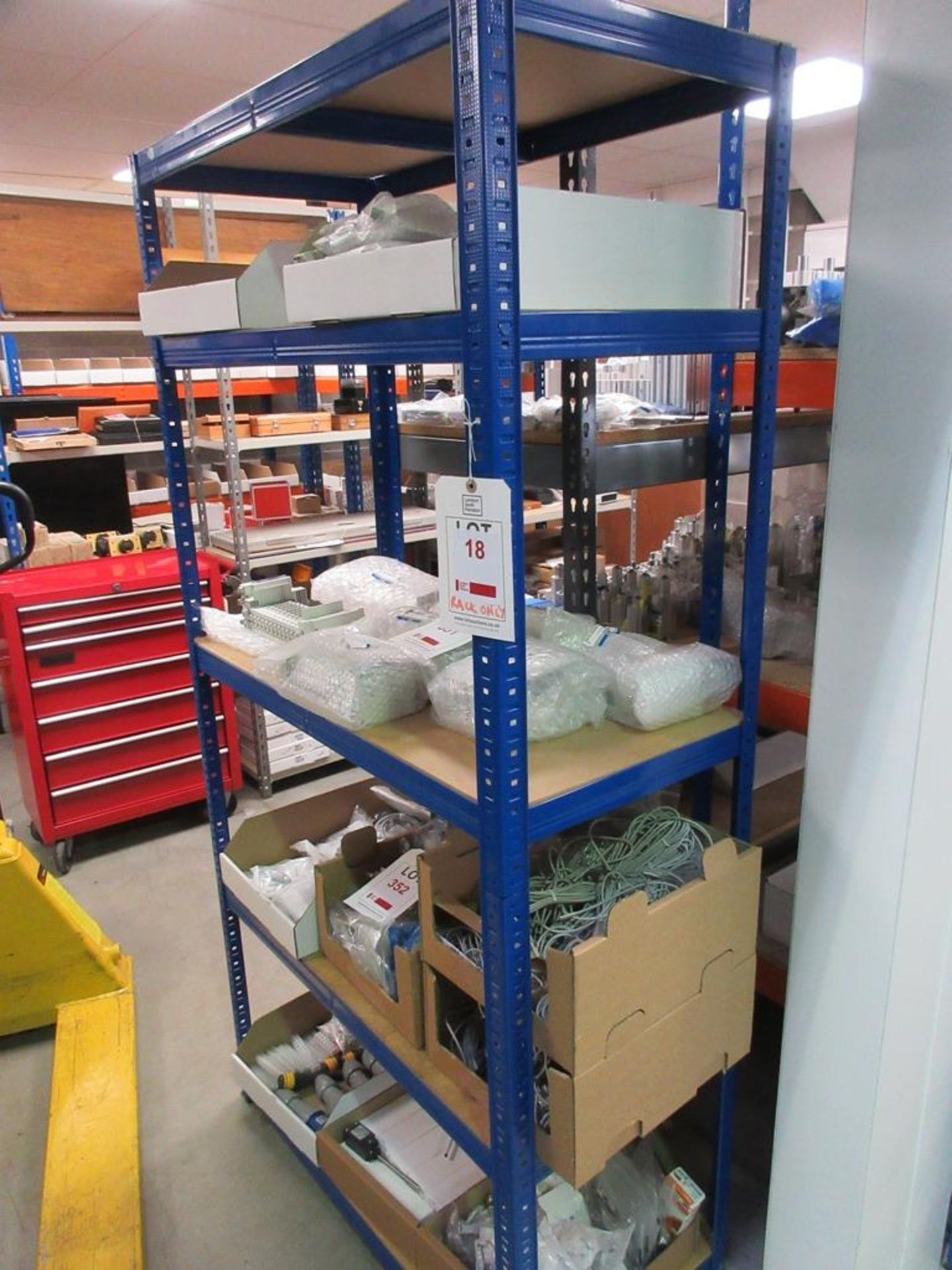 One bay racking 90cm x 46cm x 18cm high - excluding contents