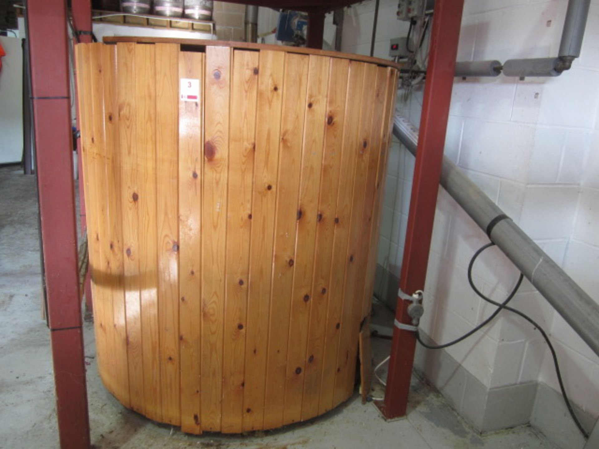 PBC Brewery Solutions stainless steel timber clad hot water tank for 6 barrel brewing system, - Image 2 of 3