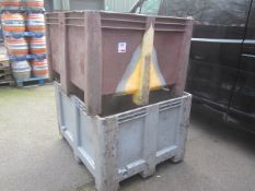 Two plastic pallet stillage crates, 1000 x 1000 x 750mm