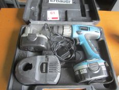 Erbauer 14.4v cordless drill, charger & carry case