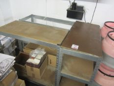 Five twin shelf storage racks, 900 x 400 x 920mm