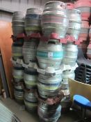 Twenty seven 9 gallon metal casks