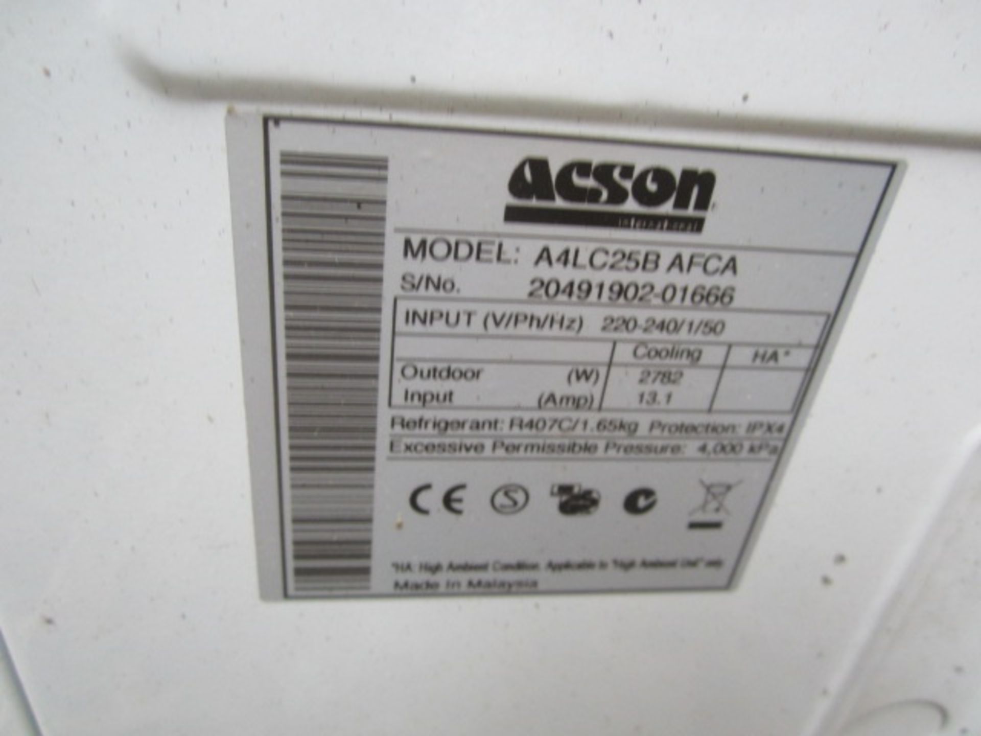 Acson International ABC Range single fan chiller and an Acson single fan condenser unit, model - Image 4 of 4