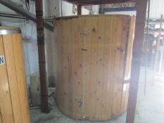 PBC Brewery Solutions stainless steel timber clad hot water tank for 6 barrel brewing system,