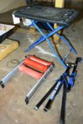 Park tool, tripod bike stand, table and Velodrome Traveltrac rolling road