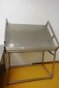 Stainless steel frame, angle topped distribution table