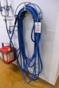 Stainless steel wall mounted hose rack and hose