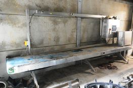 WMH stainless steel frame belt conveyor, with gantry mounted control