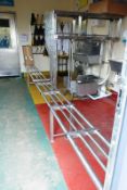 Stainless steel seating/passover, approx 5.1m in length, 1.8m depth