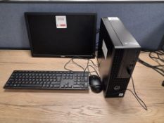 Dell i3 PC with a flat screen monitor with keyboard and mouse (no monitor stand)