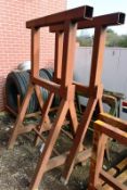 Two steel trestles, approx 2m height