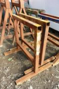 Two steel trestles