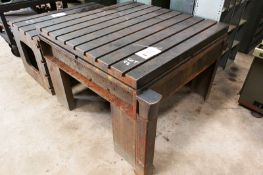 Steel slotted table, approx 48" x 48"