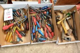 Three boxes of hand tools