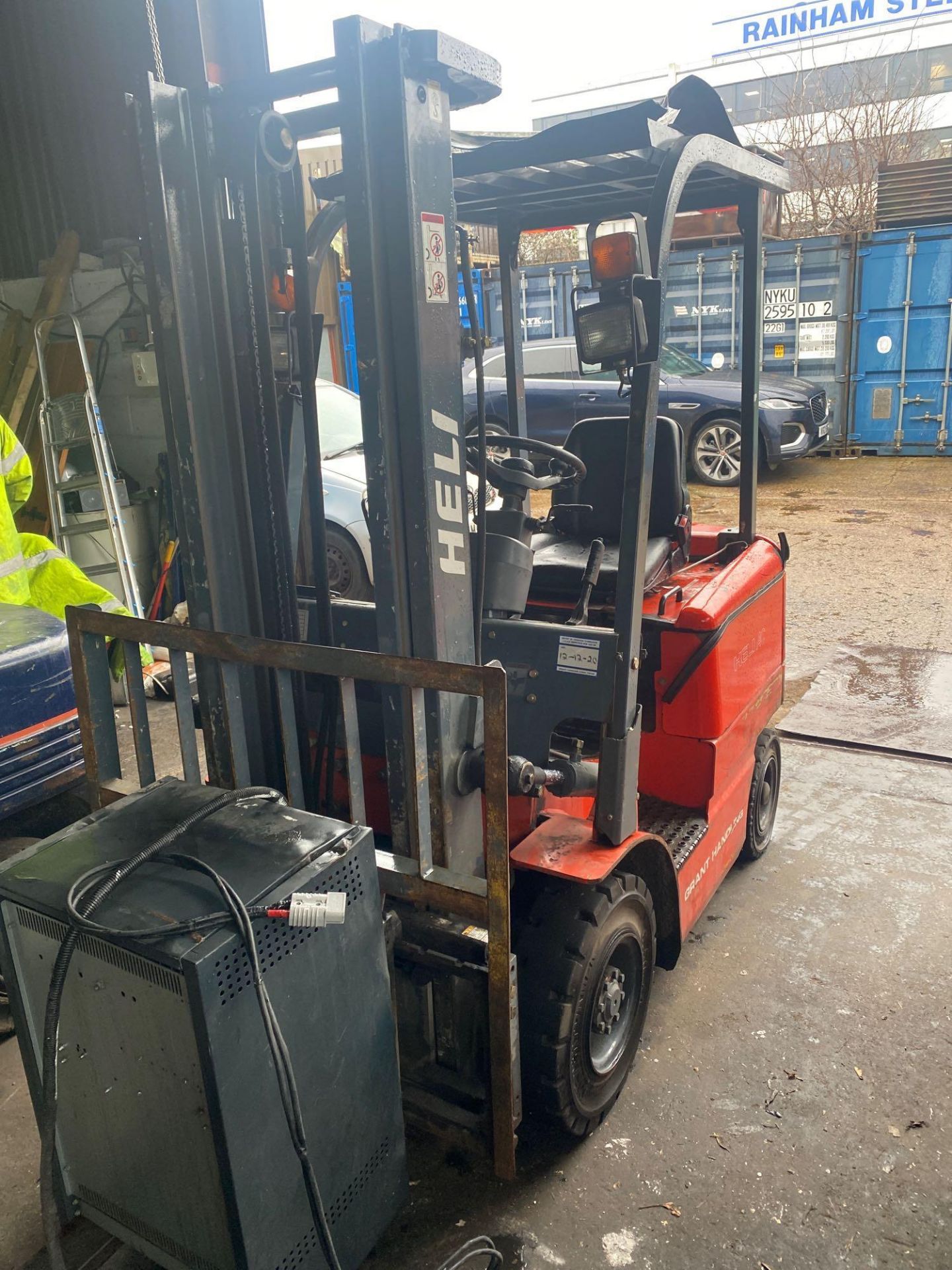 Grant handling Heli AC HFB 1.5 1500kg electric forklift truck and charger, Serial No. 105217, YOM: - Image 2 of 10