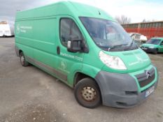 Citroen Relay 35 2.2Hdi 120 Lwb medium roof panel van, 118bhp Registration: LC10 FVM Recorded