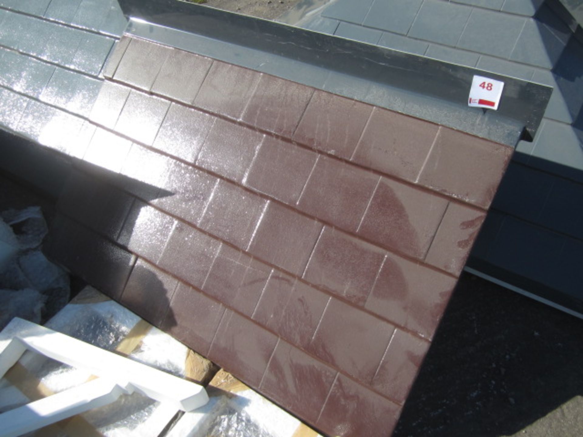 Six assorted GRP door canopies comprising 1 x 1700mm flat roof, grey / 1 x 1600mm brown tile / 1 x - Image 4 of 8