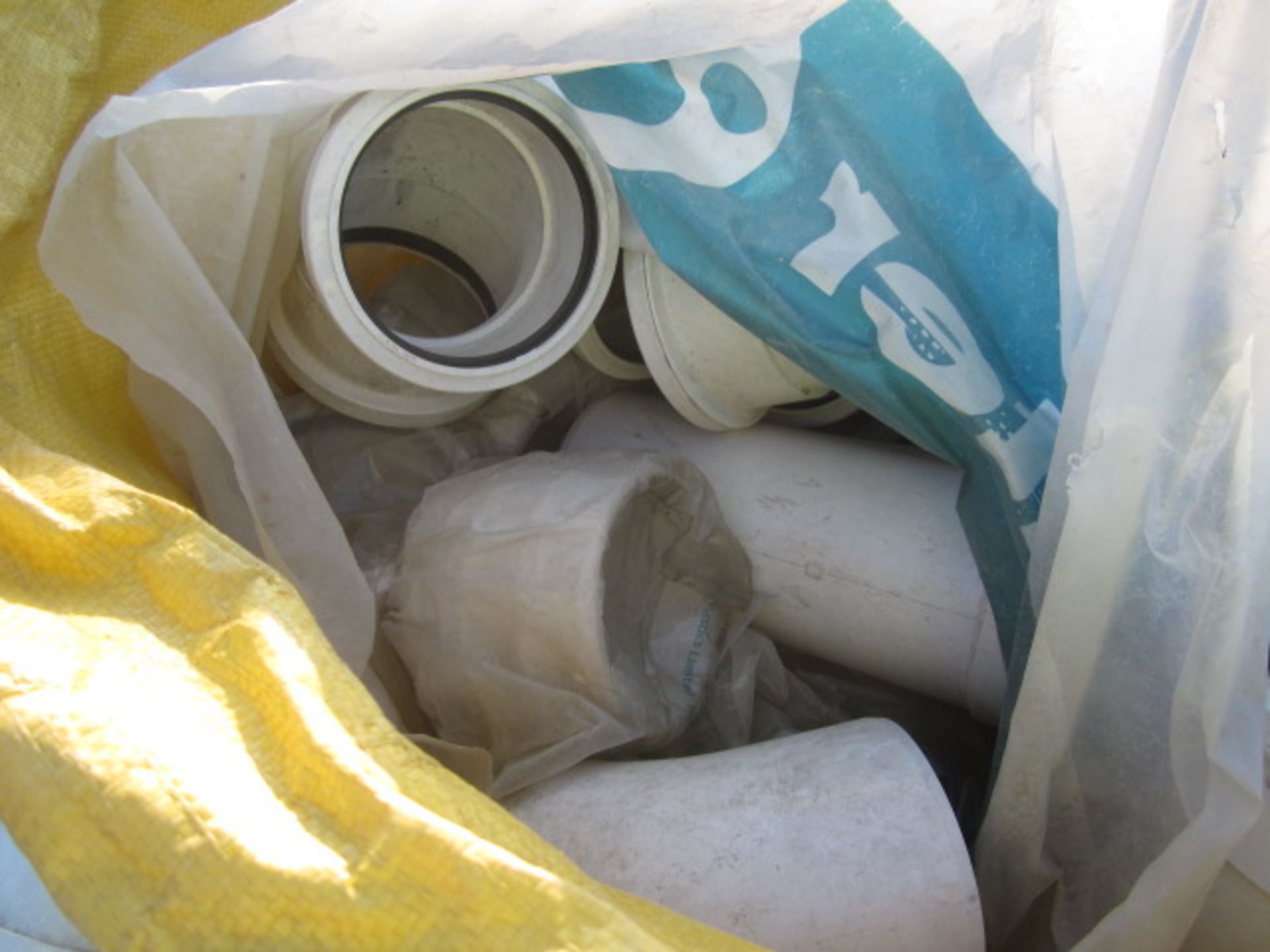 Quantity of assorted down pipes, elbows, drainage couplings, plastic channels, guttering, drain - Image 5 of 7