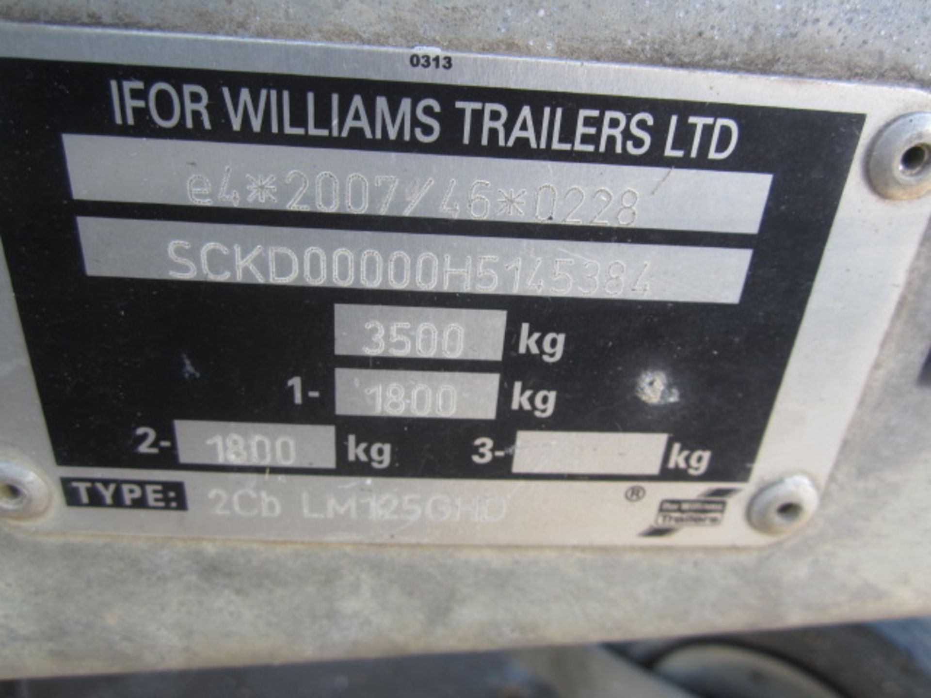 Ifor Williams type 2CB, variant LM35 twin axle dropside trailer, ID no: SCKD00000H5145384 (2017) - Image 5 of 7