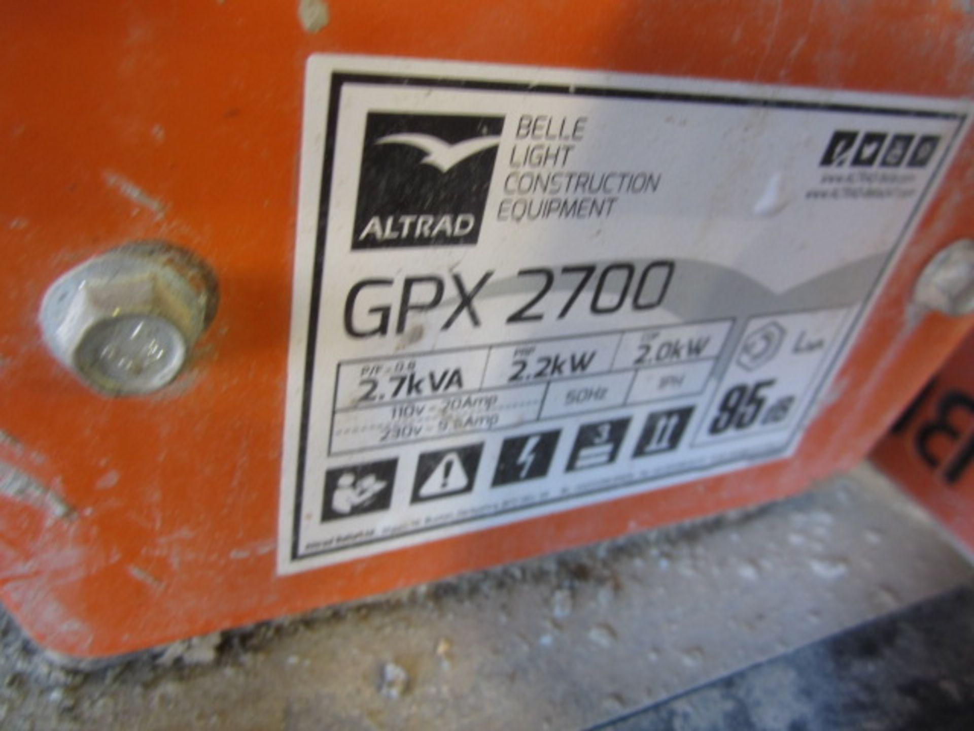 Belle GPX2700 petrol portable generator - Image 5 of 5