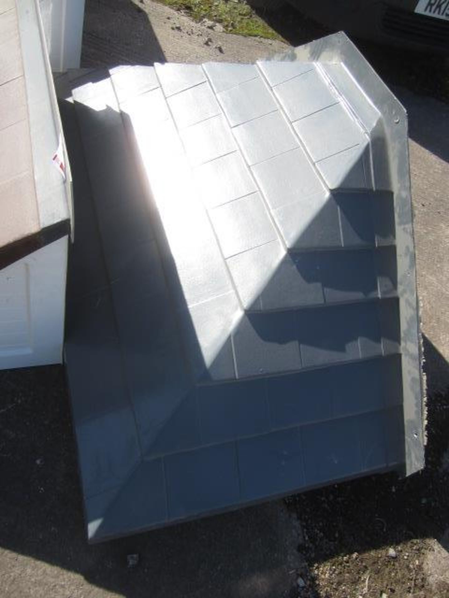 Six assorted GRP door canopies comprising 1 x 1700mm flat roof, grey / 1 x 1600mm brown tile / 1 x - Image 3 of 8