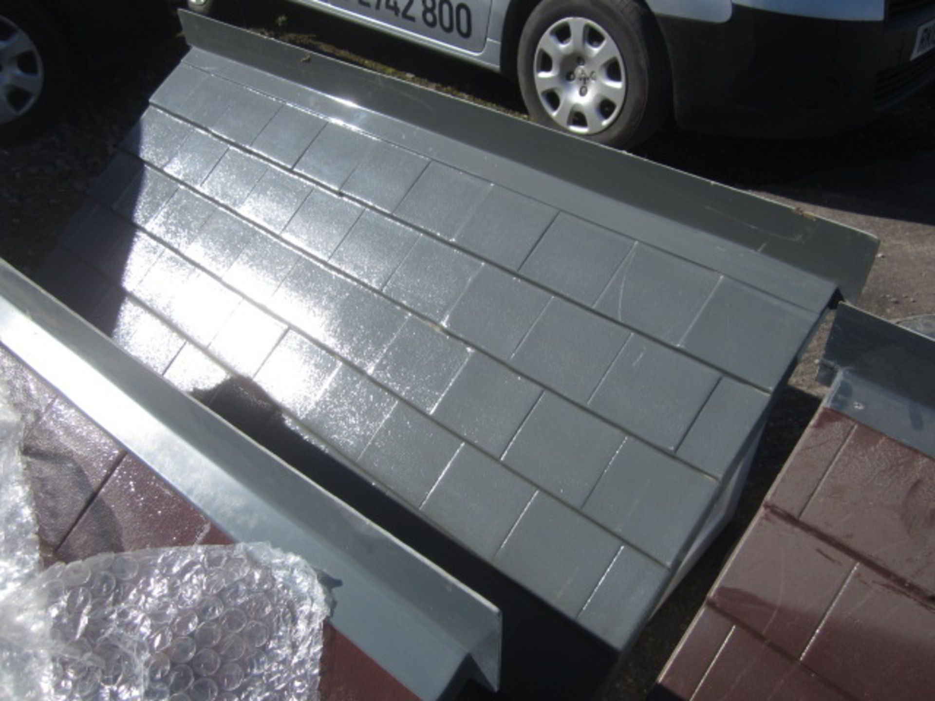 Six assorted GRP door canopies comprising 1 x 1700mm flat roof, grey / 1 x 1600mm brown tile / 1 x - Image 5 of 8