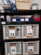 5-tier shelf unit and contents including kalix tube filler spare parts