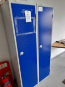 2 x Elite blue and grey steel personal locker units