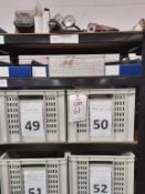 5-tier shelf unit and contents including assorted valves, pressure switches etc