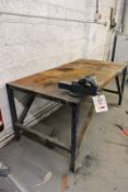 Steel frame rectangular bench