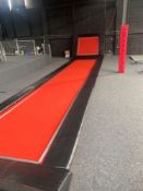 Tumble track trampoline section approximately 13 m long and 2 m wide