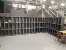 39 probe black metal 3 section open front Storage lockers