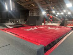 Airbag with stomach drop platform, angle trampoline and runway trampoline