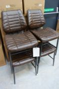 Four Bluebone Cortina Vegan leather chairs, model: chestnut vintage