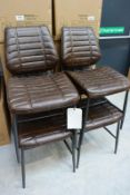 Four Bluebone Cortina Vegan leather chairs, model: chestnut vintage