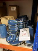Quantity of blue ceramic plates, bowls, jugs etc