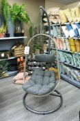 Decoris outdoor living wicker egg chair, colour: grey,