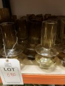 Quantity of brown glass vases