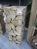 Wood log plant plinth/storage box