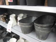 Qty of asstd ornate ceramic & metal plant holders etc