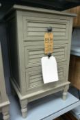 Pacific taupe pine wood 3 drawer unit