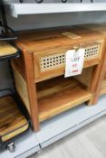Timber/rattan single drawer side table