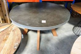 Round resin topped table, 130cm diameter, 76cm high (please note: this lot is located at Unit 4, Sum