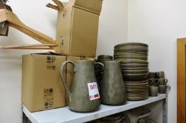 Contents of shelf to include; bowls, cups, jugs and dishes (Clay Grey)