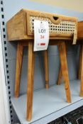 Timber/rattan single drawer bedside table