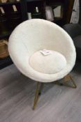 Upholstered/steel frame chair, colour: cream