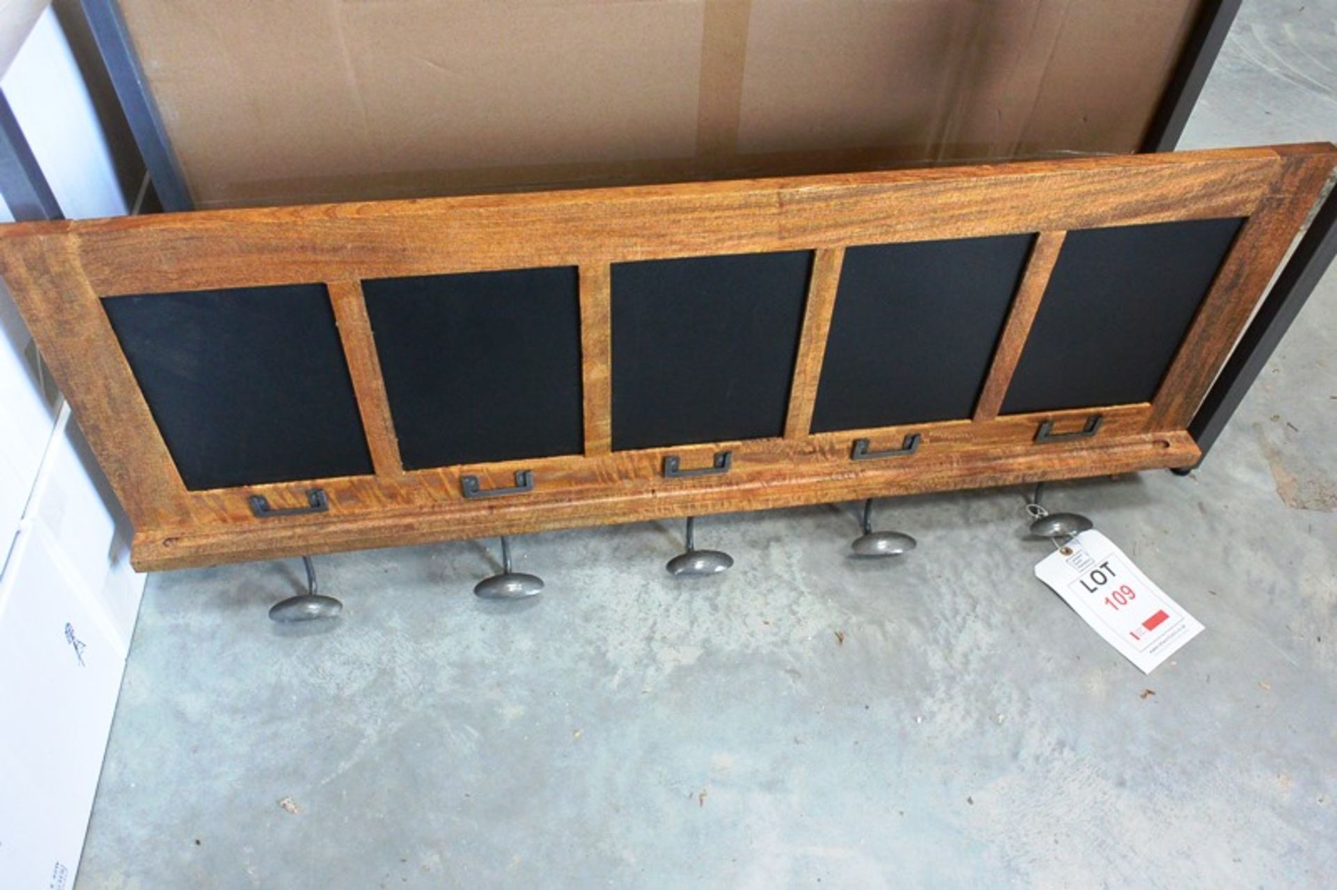 Re-engineered blackboard hanger, 116 x 14.5 x 49cm (please note: this lot is located at Unit 4, Summ